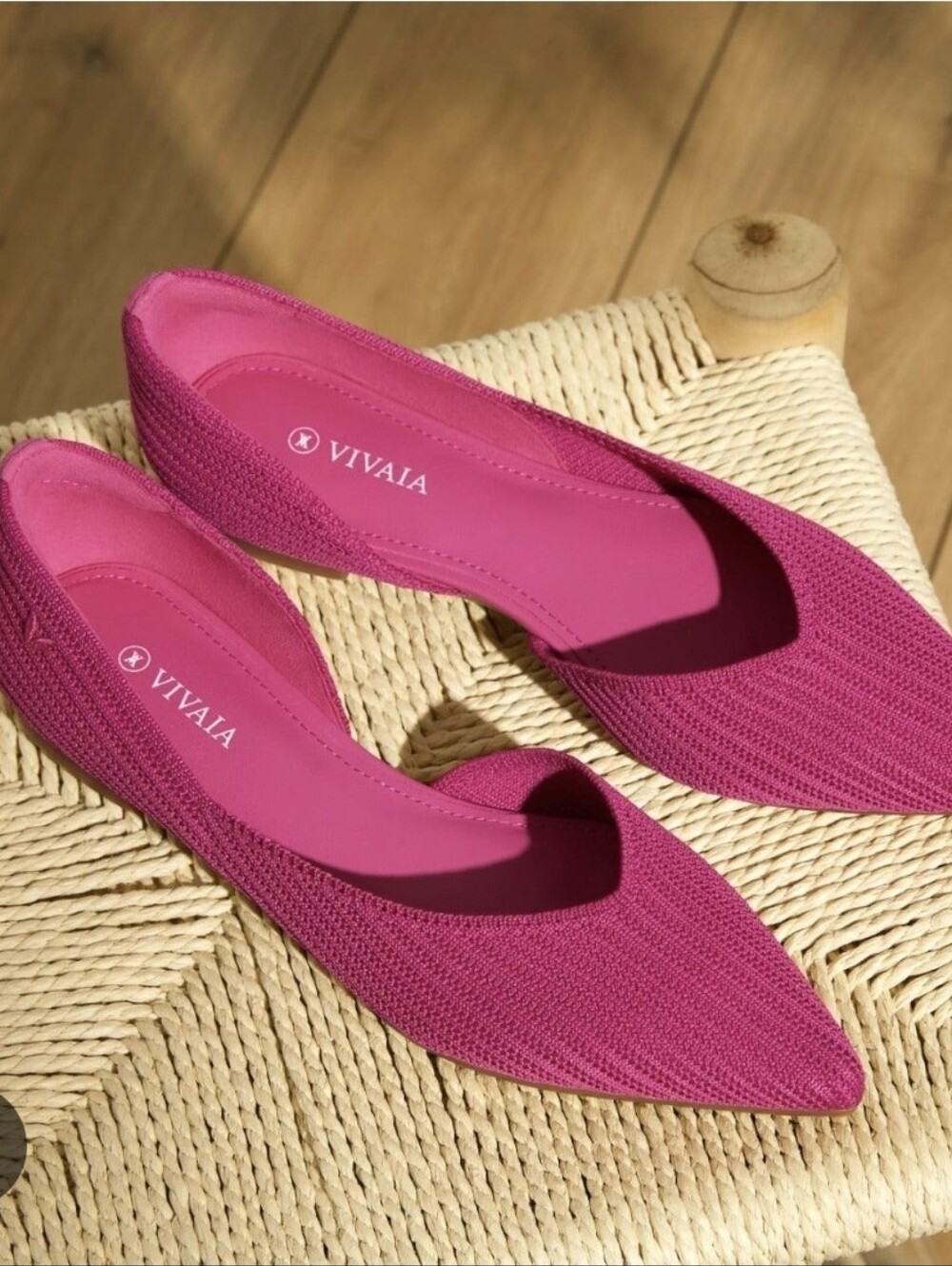 VIVAIA Women's Melia Hot Pink Pointed Toe D'Orsay Flats Size 7/37.5